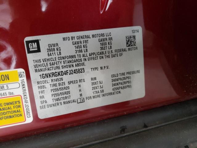Photo 10 from auction – 2015 CHEVROLET TRAVERSE L with VIN 1GNKRGKD4FJ245823