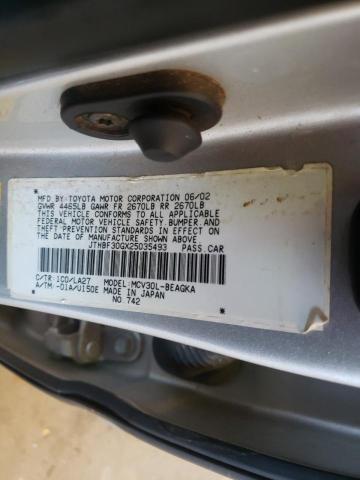 Photo 10 from auction – 2002 LEXUS ES 300 with VIN JTHBF30GX25035493