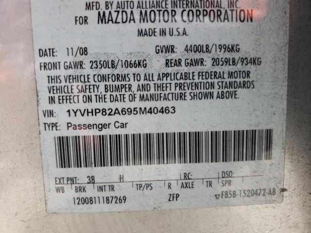 Photo 10 from auction – 2009 MAZDA 6 I with VIN 1YVHP82A695M40463