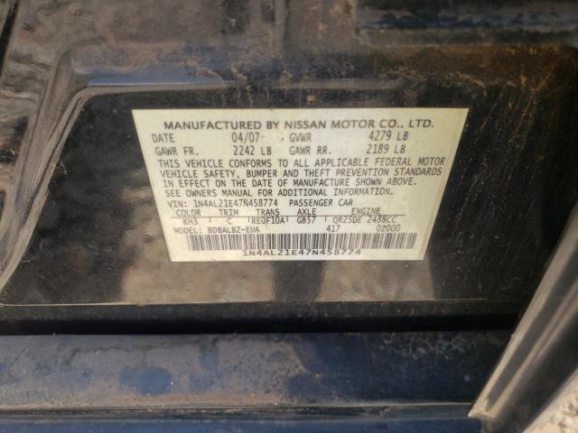 Photo 10 from auction – 2007 NISSAN ALTIMA 2.5 with VIN 1N4AL21E47N458774