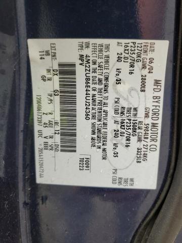 Photo 10 from auction – 2004 MERCURY MOUNTAINEE with VIN 4M2ZU86E44UJ24360