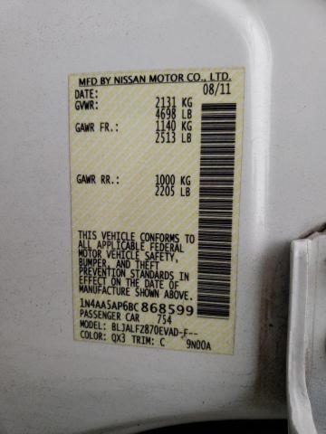 Photo 10 from auction – 2011 NISSAN MAXIMA S with VIN 1N4AA5AP6BC868599