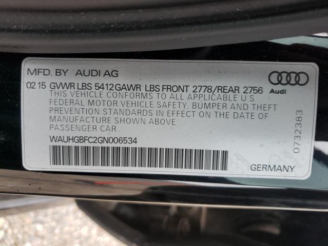 Photo 10 from auction – 2016 AUDI A6 PRESTIG with VIN WAUHGBFC2GN006534