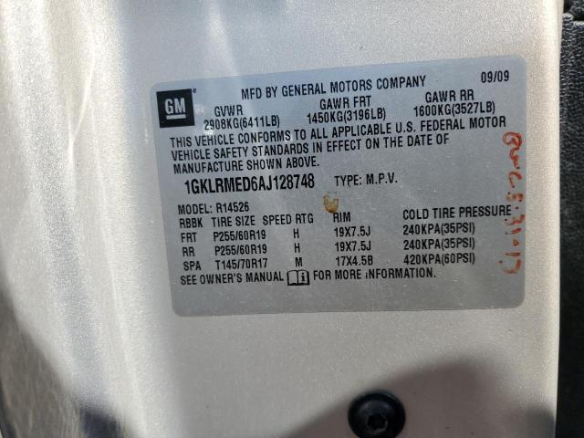 Photo 10 from auction – 2010 GMC ACADIA SLT with VIN 1GKLRMED6AJ128748