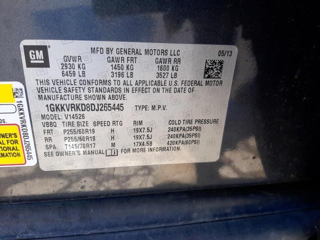 Photo 10 from auction – 2013 GMC ACADIA SLT with VIN 1GKKVRKD8DJ265445