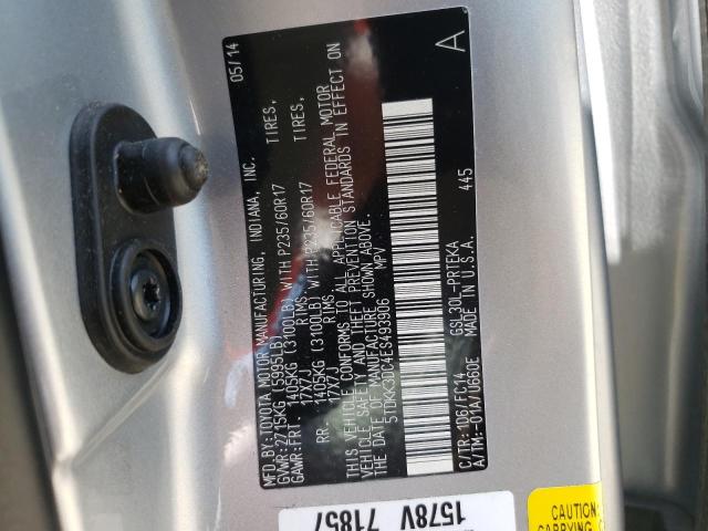 Photo 10 from auction – 2014 TOYOTA SIENNA LE with VIN 5TDKK3DC4ES493906