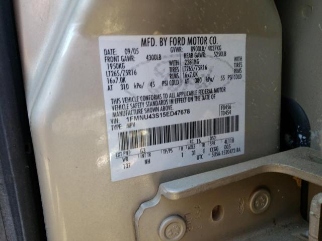 Photo 10 from auction – 2005 FORD EXCURSION with VIN 1FMNU43S15ED47678
