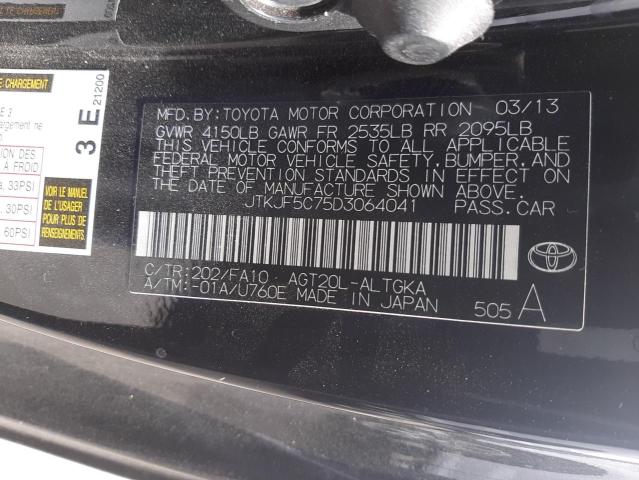 Photo 10 from auction – 2013 TOYOTA SCION TC with VIN JTKJF5C75D3064041