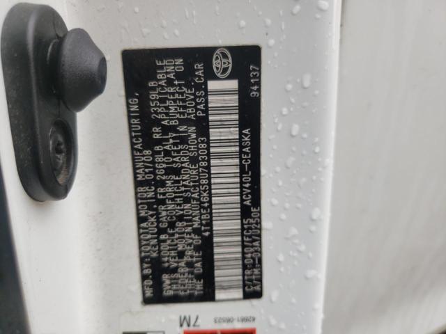 Photo 10 from auction – 2008 TOYOTA CAMRY CE with VIN 4T1BE46K58U783083