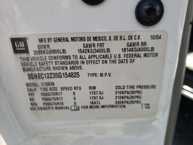 Photo 10 from auction – 2005 CHEVROLET AVALANCHE with VIN 3GNEC12Z35G154825