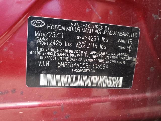 Photo 10 from auction – 2011 HYUNDAI SONATA GLS with VIN 5NPEB4AC5BH305564