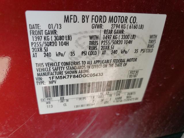 Photo 10 from auction – 2013 FORD EXPLORER L with VIN 1FM5K7F84DGC05433