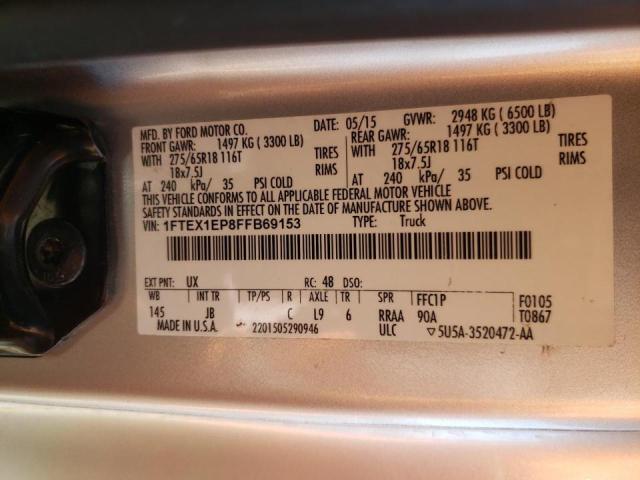 Photo 10 from auction – 2015 FORD F150 SUPER with VIN 1FTEX1EP8FFB69153