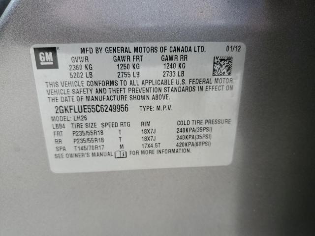 Photo 10 from auction – 2012 GMC TERRAIN SL with VIN 2GKFLUE55C6249956