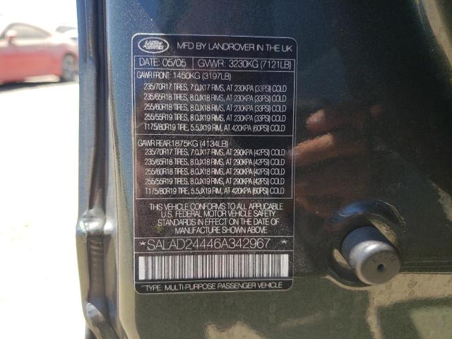 Photo 10 from auction – 2006 LAND ROVER LR3 SE with VIN SALAD24446A342967