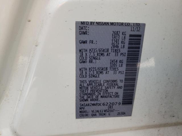 Photo 10 from auction – 2013 NISSAN PATHFINDER with VIN 5N1AR2MN8DC622079