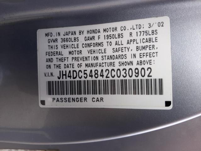 Photo 10 from auction – 2002 ACURA RSX with VIN JH4DC54842C030902