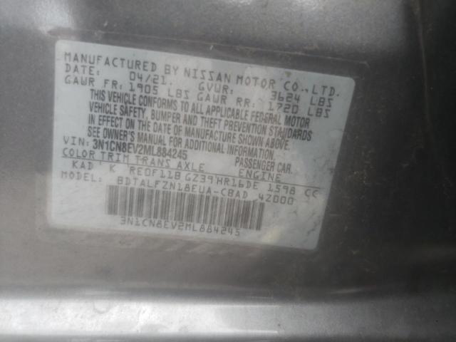 Photo 10 from auction – 2021 NISSAN VERSA SV with VIN 3N1CN8EV2ML884245