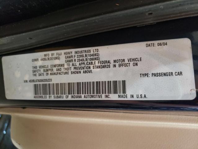 Photo 10 from auction – 2005 SUBARU LEGACY GT with VIN 4S3BL676056205223