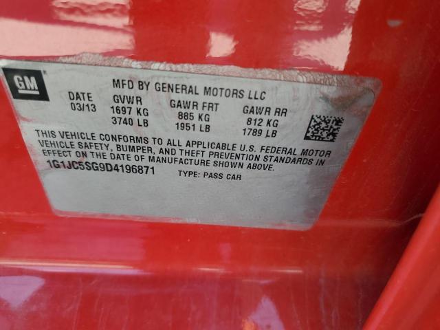 Photo 10 from auction – 2013 CHEVROLET SONIC LT with VIN 1G1JC5SG9D4196871