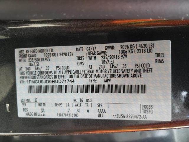 Photo 10 from auction – 2017 FORD ESCAPE TIT with VIN 1FMCU0JD0HUD71744