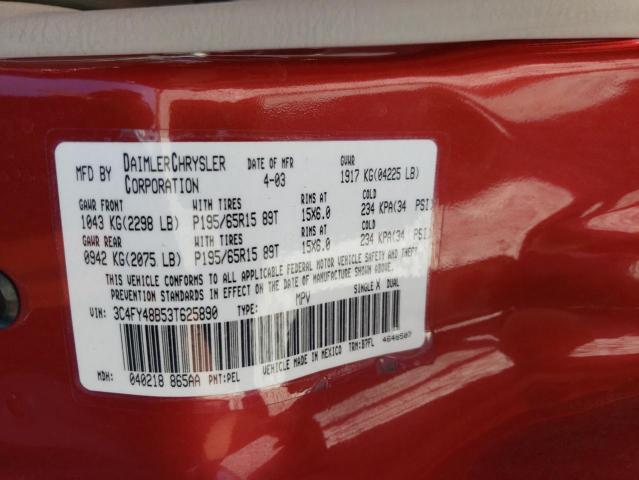 Photo 10 from auction – 2003 CHRYSLER PT CRUISER with VIN 3C4FY48B53T625890