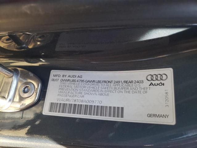 Photo 10 from auction – 2008 AUDI S5 QUATTRO with VIN WAURV78T08A009770
