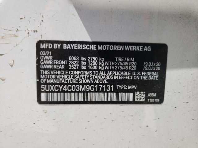 Photo 10 from auction – 2021 BMW X6 SDRIVE with VIN 5UXCY4C03M9G17131