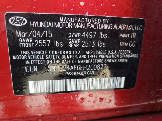 Photo 10 from auction – 2015 HYUNDAI SONATA SE with VIN 5NPE24AF6FH200872