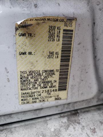 Photo 10 from auction – 2015 NISSAN ALTIMA 2.5 with VIN 1N4AL3AP7FC258148