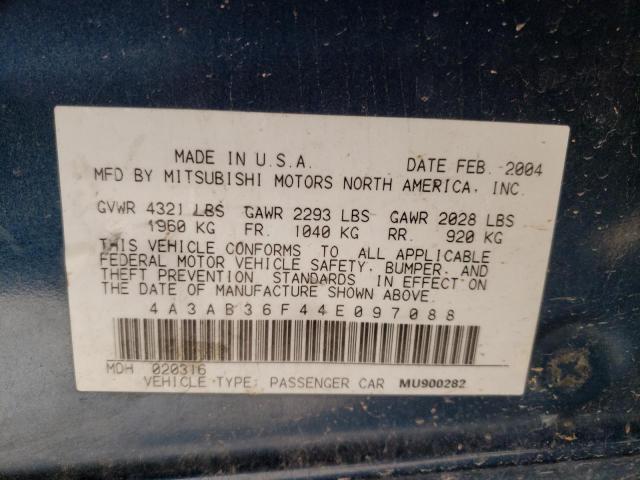Photo 10 from auction – 2004 MITSUBISHI GALANT ES with VIN 4A3AB36F44E097088