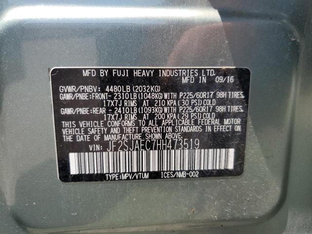 Photo 10 from auction – 2017 SUBARU FORESTER 2 with VIN JF2SJAEC7HH473519