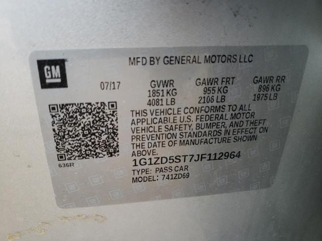 Photo 10 from auction – 2018 CHEVROLET MALIBU LT with VIN 1G1ZD5ST7JF112964