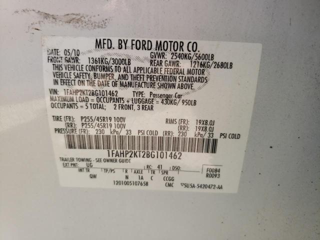 Photo 10 from auction – 2011 FORD TAURUS SHO with VIN 1FAHP2KT2BG101462