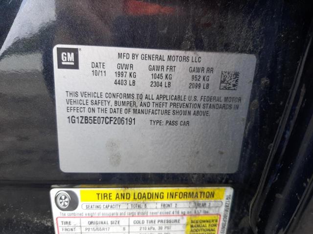 Photo 10 from auction – 2012 CHEVROLET MALIBU LS with VIN 1G1ZB5E07CF206191