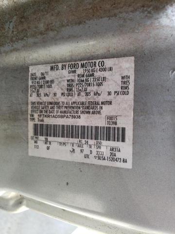 Photo 10 from auction – 2011 FORD RANGER with VIN 1FTKR1AD5BPA75938