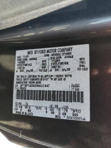Photo 10 from auction – 2002 FORD F150 with VIN 3FTRF18202MA21447