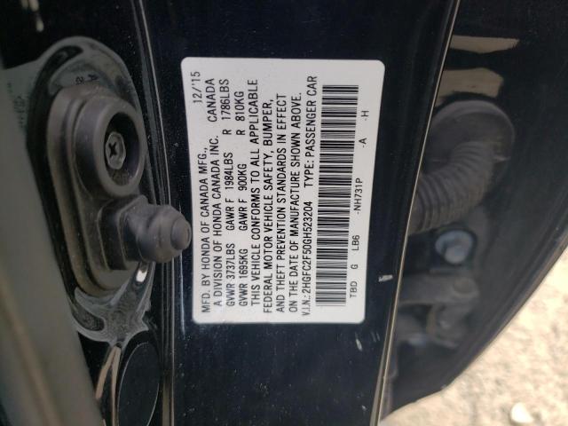 Photo 10 from auction – 2016 HONDA CIVIC LX with VIN 2HGFC2F50GH523204