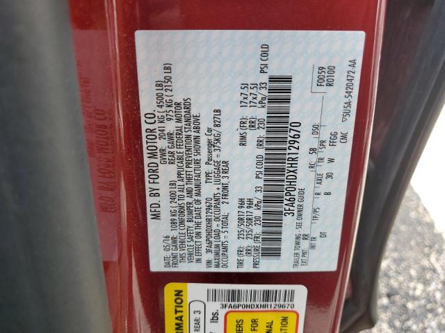 Photo 10 from auction – 2017 FORD FUSION SE with VIN 3FA6P0HDXHR129670