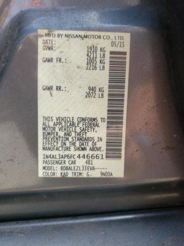 Photo 10 from auction – 2015 NISSAN ALTIMA 2.5 with VIN 1N4AL3AP6FC446661