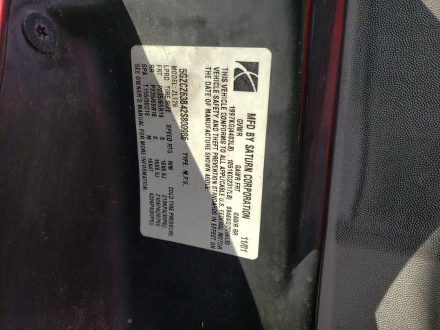 Photo 10 from auction – 2002 SATURN VUE with VIN 5GZCZ63B42S800986
