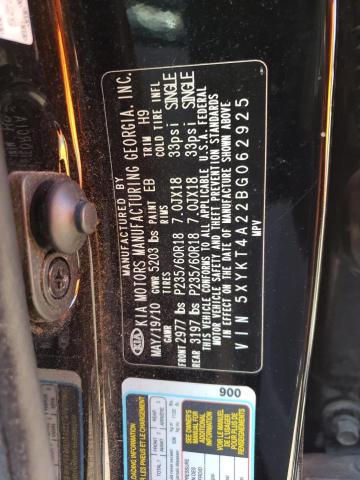 Photo 10 from auction – 2011 KIA SORENTO BA with VIN 5XYKT4A22BG062925