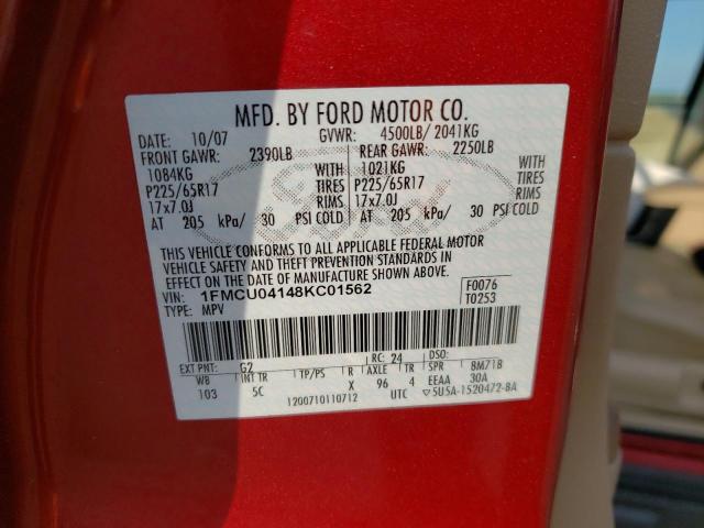 Photo 10 from auction – 2008 FORD ESCAPE LIM with VIN 1FMCU04148KC01562