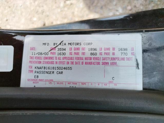 Photo 10 from auction – 2001 KIA SPECTRA GS with VIN KNAFB161815024655