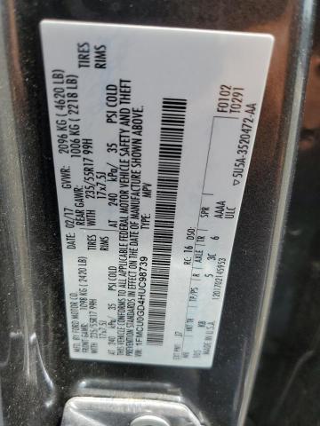 Photo 10 from auction – 2017 FORD ESCAPE SE with VIN 1FMCU0GD4HUC98739