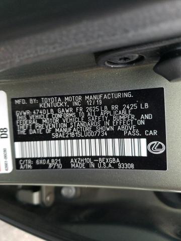 Photo 10 from auction – 2020 LEXUS ES 300H LU with VIN 58AE21B15LU007734