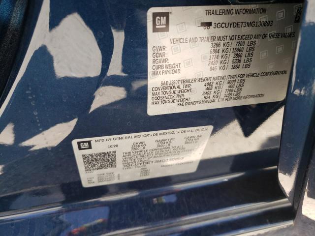 Photo 10 from auction – 2021 CHEVROLET SILVERADO with VIN 3GCUYDET3MG130893