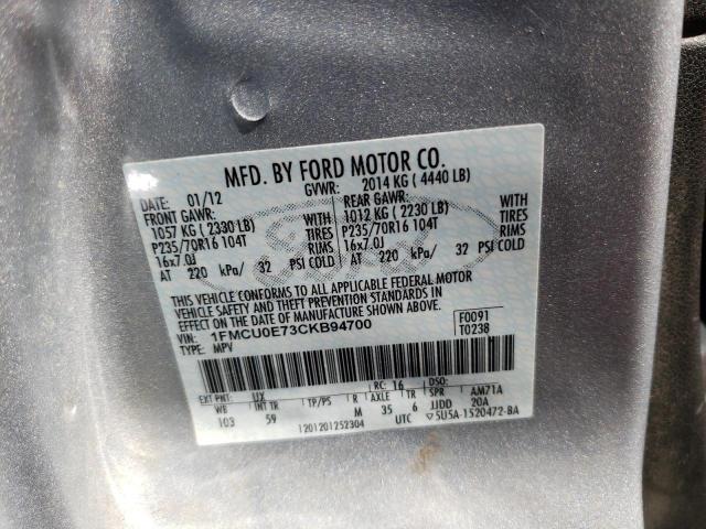 Photo 10 from auction – 2012 FORD ESCAPE LIM with VIN 1FMCU0E73CKB94700
