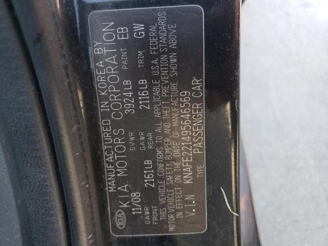 Photo 10 from auction – 2009 KIA SPECTRA EX with VIN KNAFE221495646569