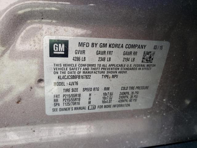 Photo 10 from auction – 2015 BUICK ENCORE with VIN KL4CJCSB6FB167822
